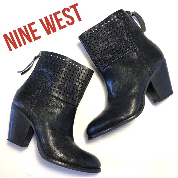 Nine West Shoes - NINE WEST Hippy Chic black leather boots booties